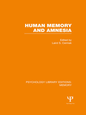 cover image of Human Memory and Amnesia (PLE